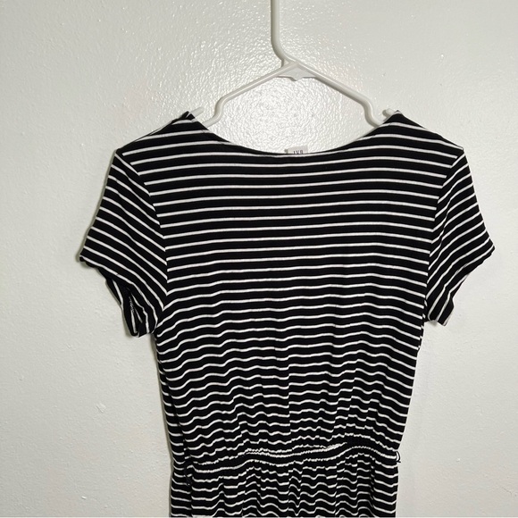 Gap Short Sleeve Wrap Romper Black White Stripes S - Picture 7 of 11